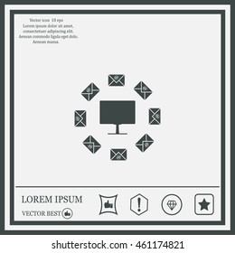 mail computer, vector illustration