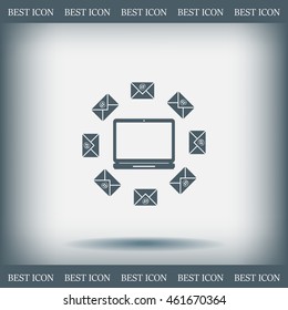 mail computer, vector illustration