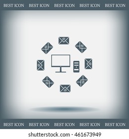 mail computer, vector illustration