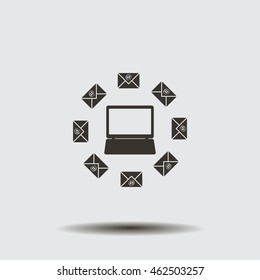 mail computer, vector illustration