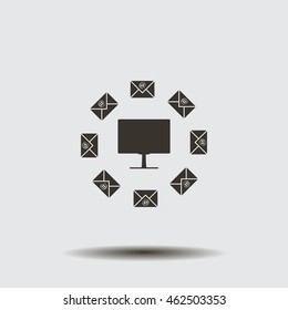 mail computer, vector illustration