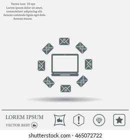 mail computer, vector illustration