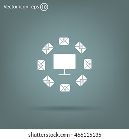 mail computer, vector illustration