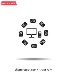 mail computer, vector illustration
