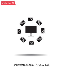 mail computer, vector illustration