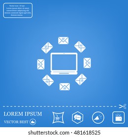 mail computer, vector illustration