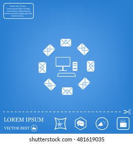 mail computer, vector illustration