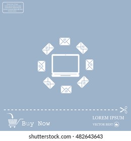 mail computer, vector illustration