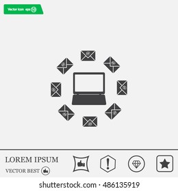 mail computer, vector illustration