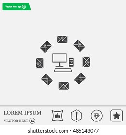 mail computer, vector illustration