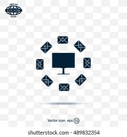 mail computer, vector illustration