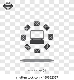 mail computer, vector illustration