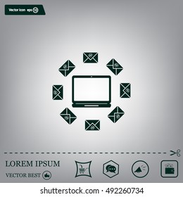 mail computer, vector illustration