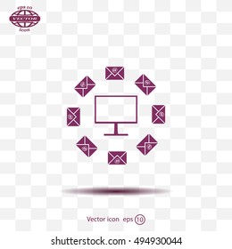 mail computer, vector illustration