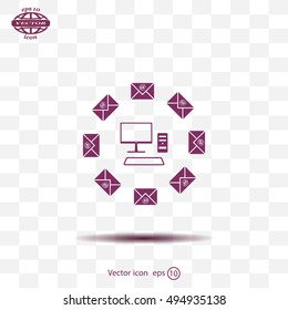 mail computer, vector illustration