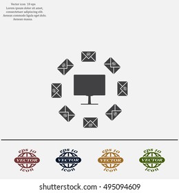 mail computer, vector illustration