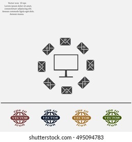 mail computer, vector illustration