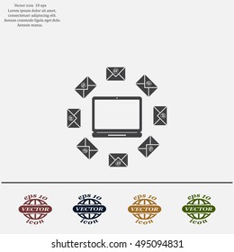 mail computer, vector illustration