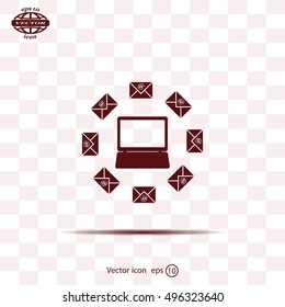 mail computer, vector illustration