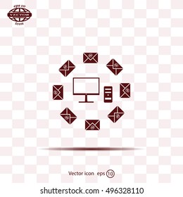 mail computer, vector illustration
