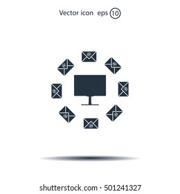 mail computer, vector illustration