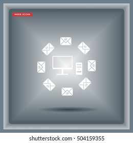 mail computer, vector illustration