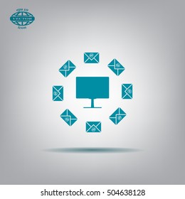 mail computer, vector illustration