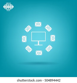 mail computer, vector illustration