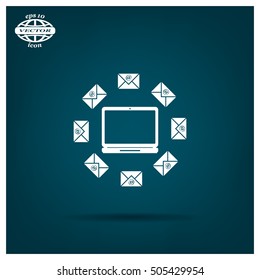 mail computer, vector illustration