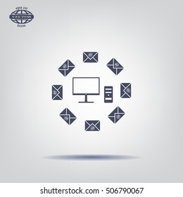 mail computer, vector illustration