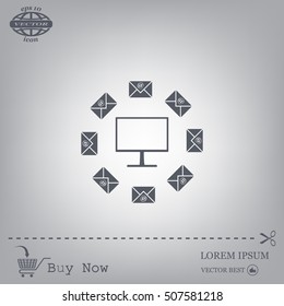 mail computer, vector illustration
