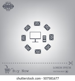 mail computer, vector illustration
