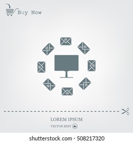 mail computer, vector illustration