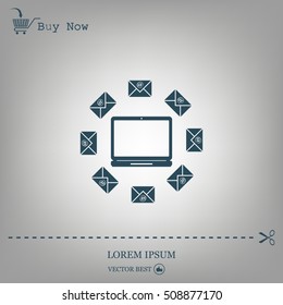 mail computer, vector illustration