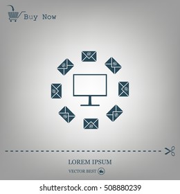 mail computer, vector illustration