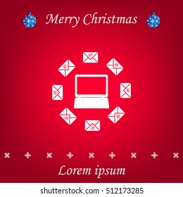 mail computer, vector illustration