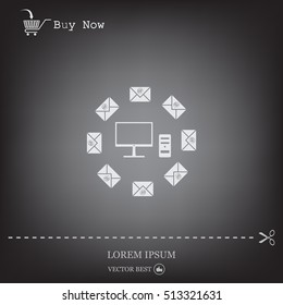 mail computer, vector illustration