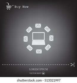 mail computer, vector illustration