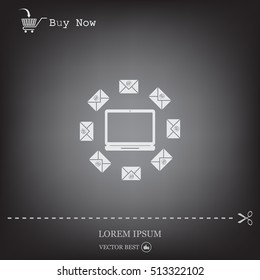 mail computer, vector illustration
