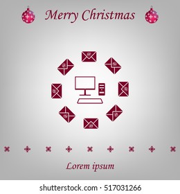 mail computer, vector illustration