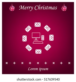 mail computer, vector illustration