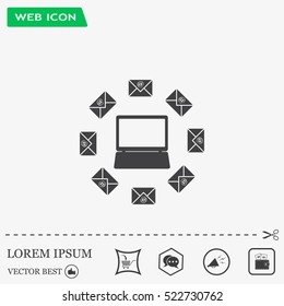 mail computer, vector illustration
