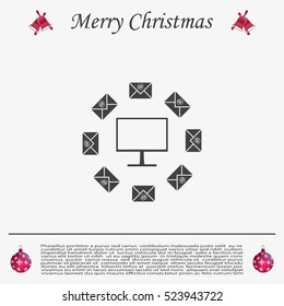 mail computer, vector illustration