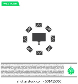 mail computer, vector illustration