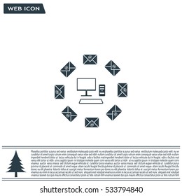 mail computer, vector illustration