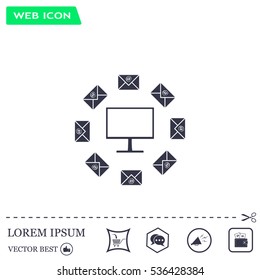 mail computer, vector illustration