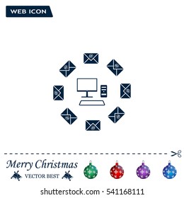 mail computer, vector illustration