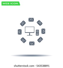 mail computer, vector illustration