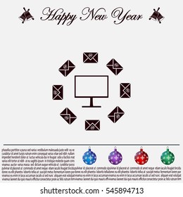 mail computer, vector illustration