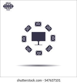 mail computer, vector illustration